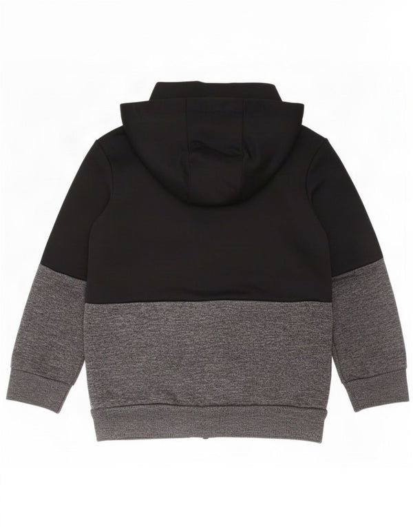 Adidas Boys Zip Hoodie Sweater 2-3 Years Black Colourblock