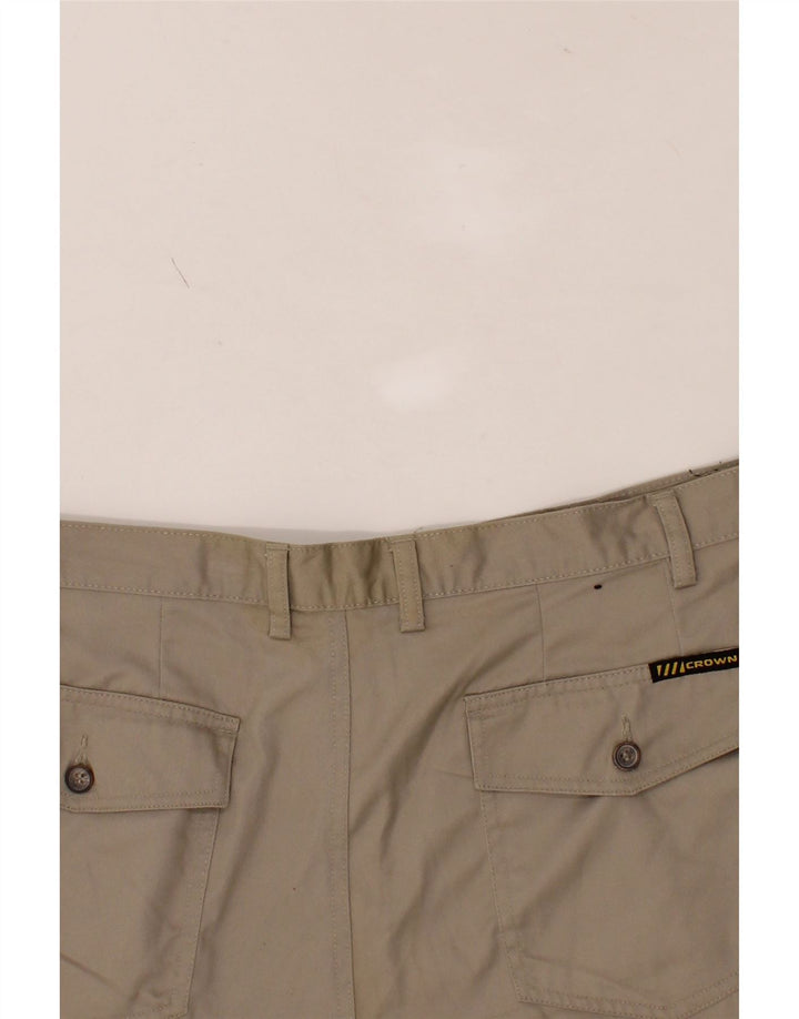 CROWN Mens Pegged Chino Shorts W40 XL  Beige Polyester Vintage Crown and Second-Hand Crown from Messina Hembry 