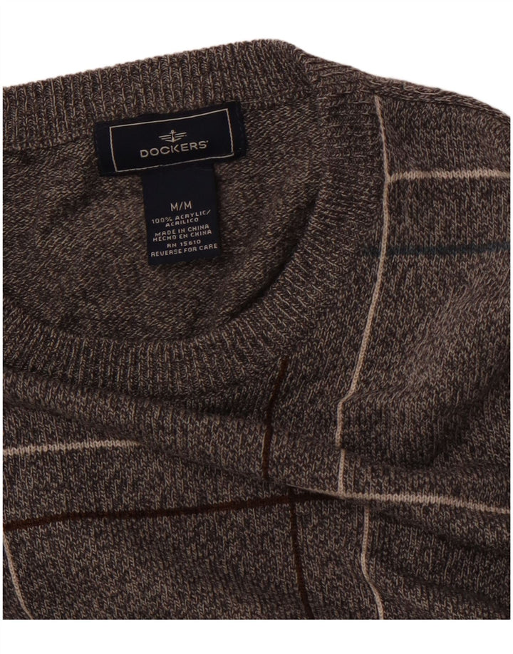 DOCKERS Maglione girocollo da uomo in acrilico grigio medio a quadri
