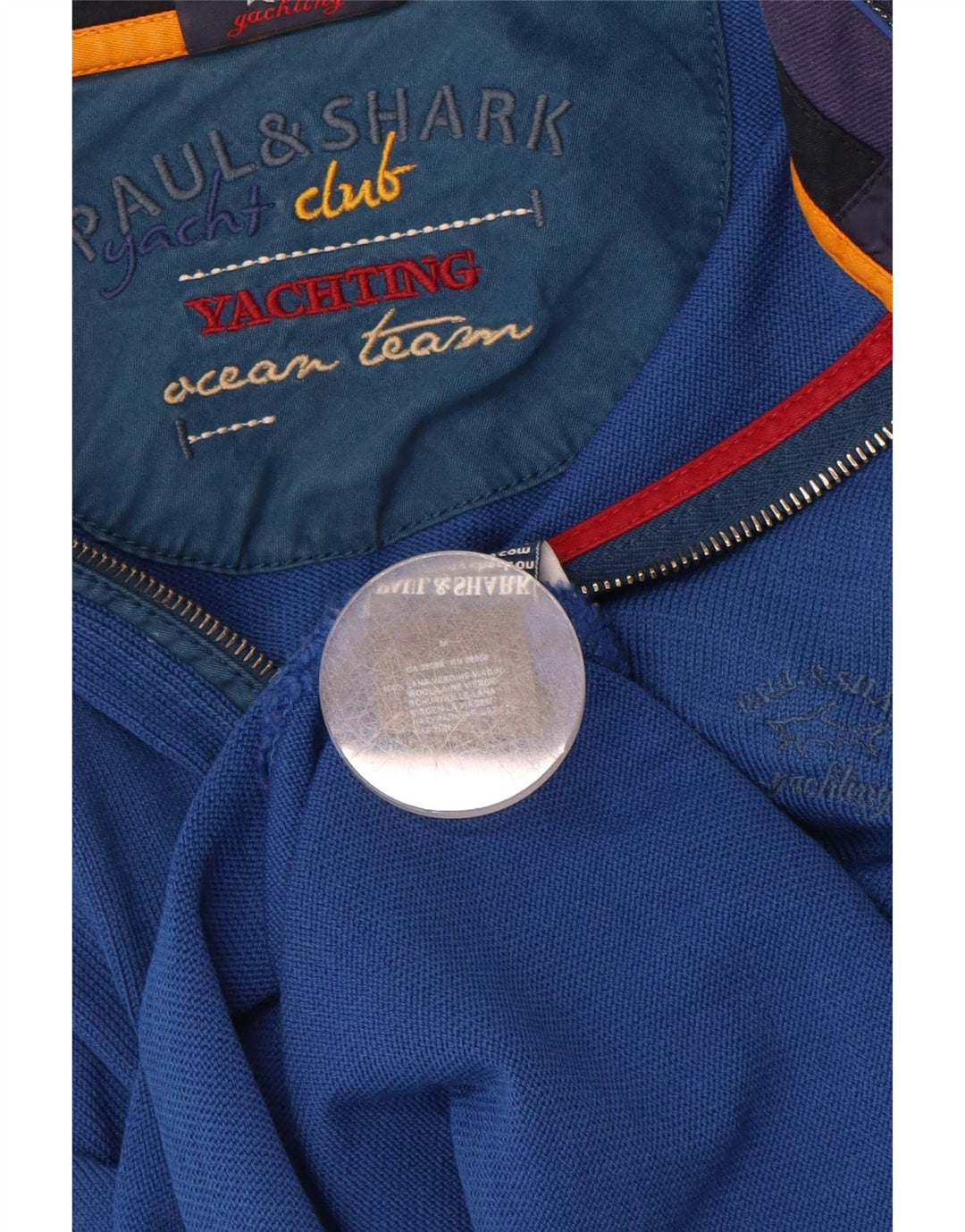 PAUL & SHARK Maglione da uomo con collo e zip da yachting in lana vergine blu medio