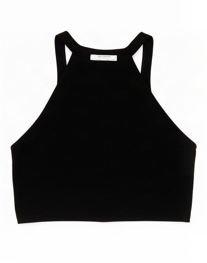 Top corto alla caviglia da donna Zara UK 8 piccolo nero