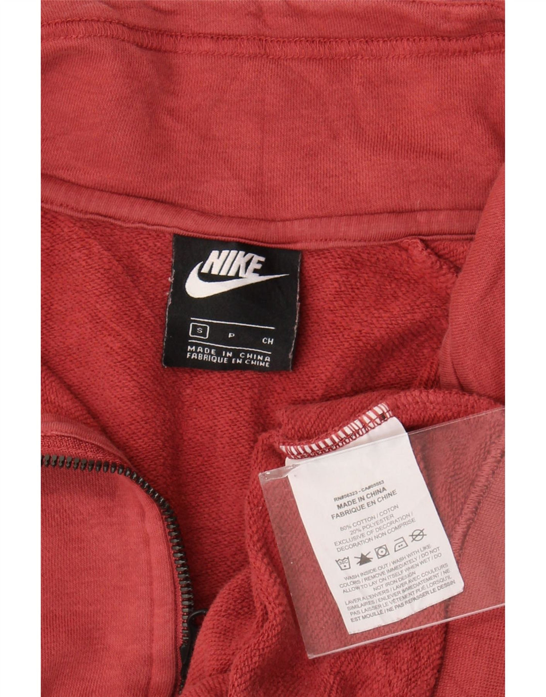 Felpa da donna oversize con collo e zip Nike, maglione, UK 10, piccola bordeaux