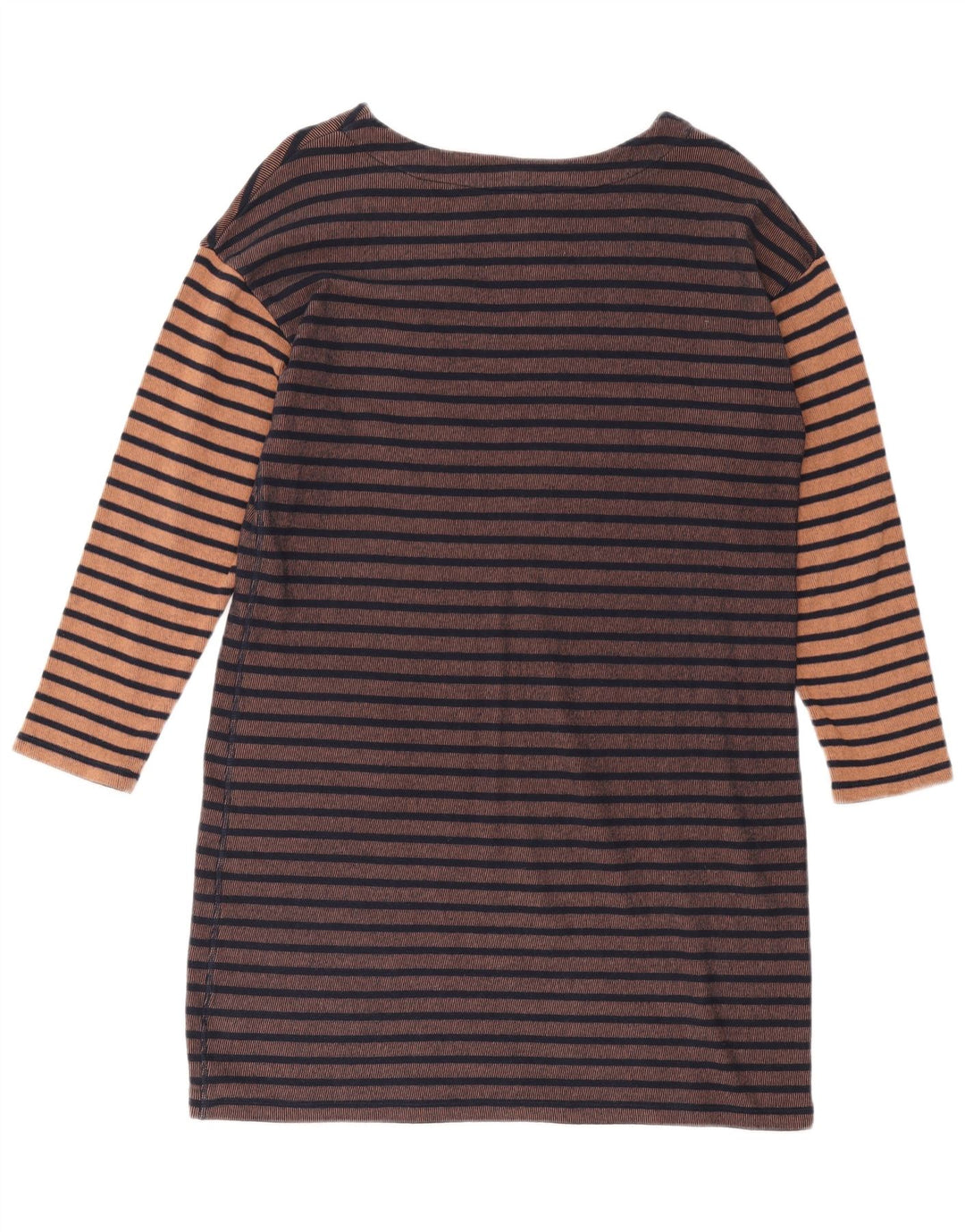 WHITE STUFF Abito tubino a maniche lunghe da donna UK 14 Grandi strisce marroni