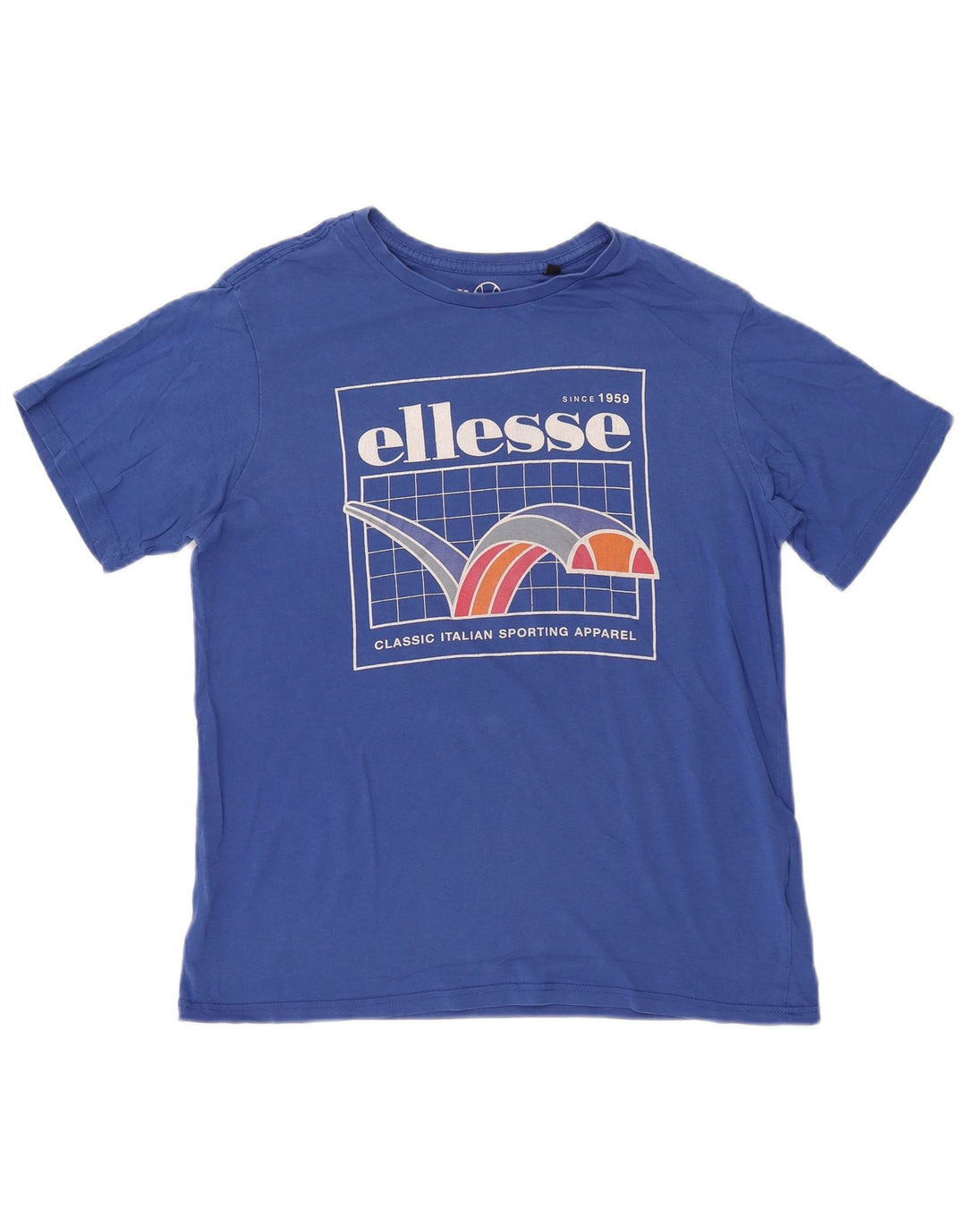 ELLESSE T-shirt grafica da uomo Top piccola in cotone blu