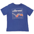 ELLESSE T-shirt grafica da uomo Top piccola in cotone blu