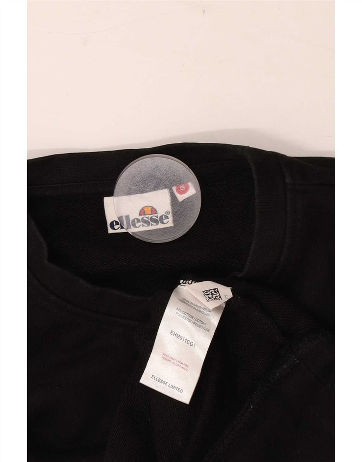 Felpa grafica da uomo Ellesse Maglione piccolo cotone nero