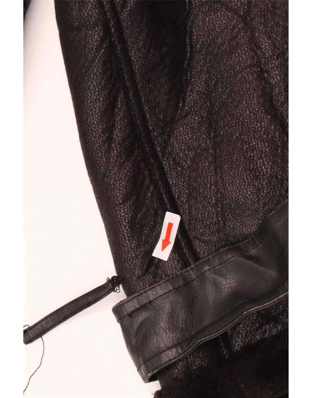 Giacca Sherpa da donna in ecopelle Zara UK 14 poliuretano nero medio
