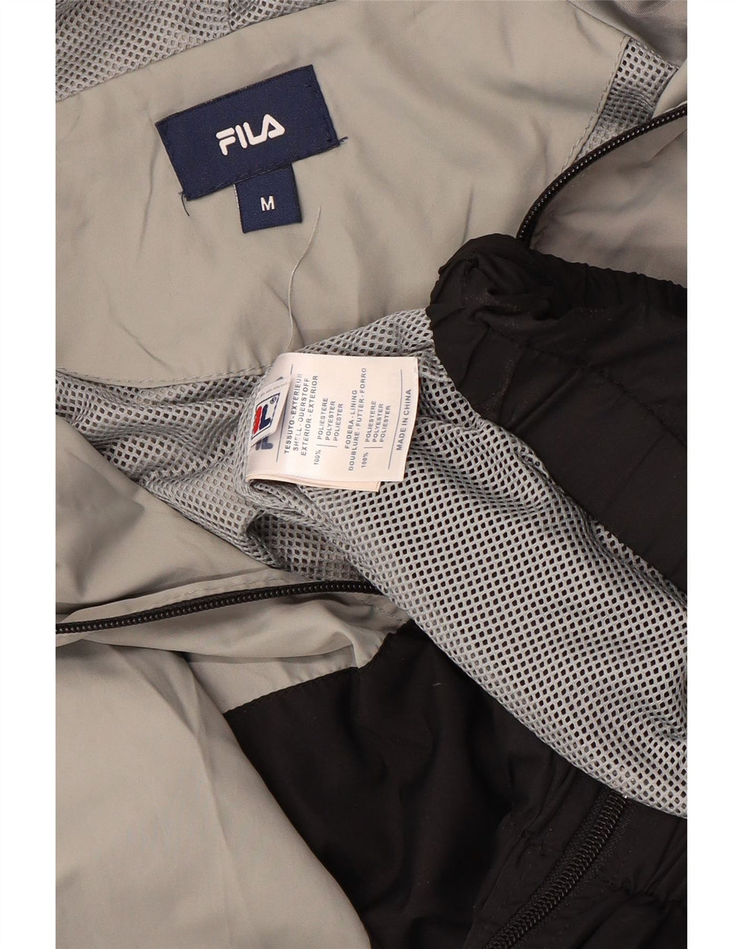Giacca antipioggia da uomo con cappuccio FILA UK 38 Poliestere color block grigio medio