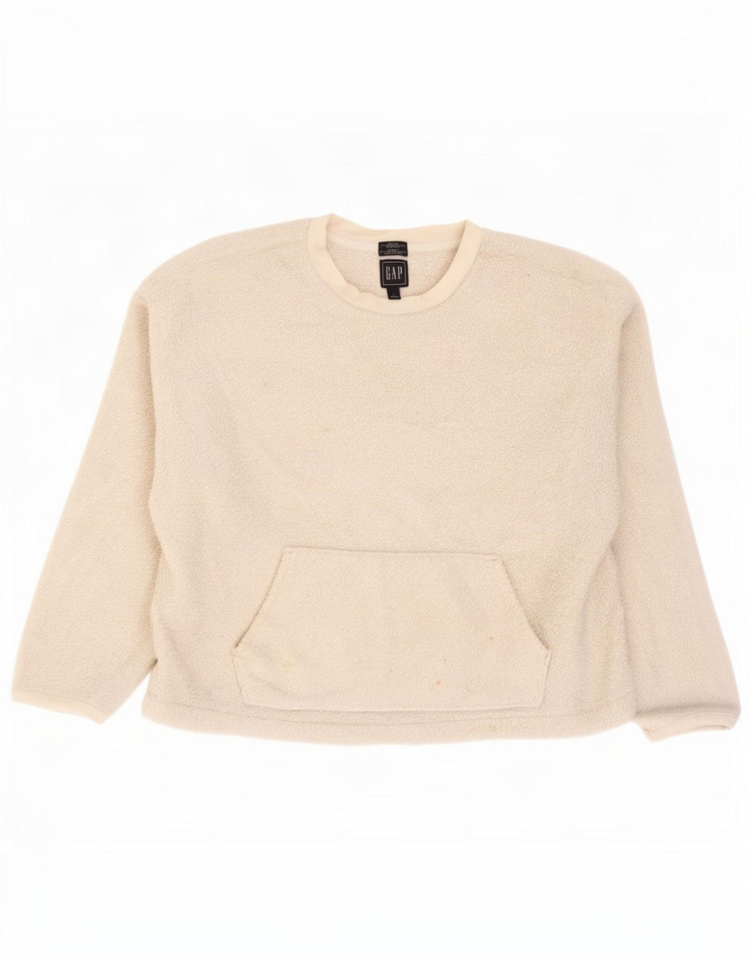 Maglione in pile da donna Gap UK 16 grande poliestere bianco sporco
