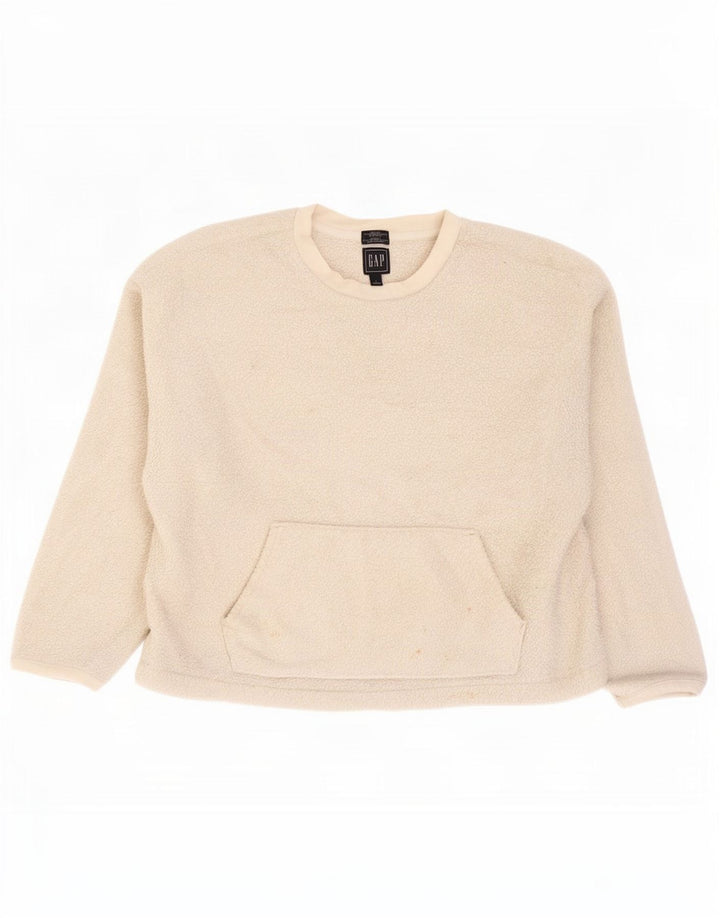 Maglione in pile da donna Gap UK 16 grande poliestere bianco sporco