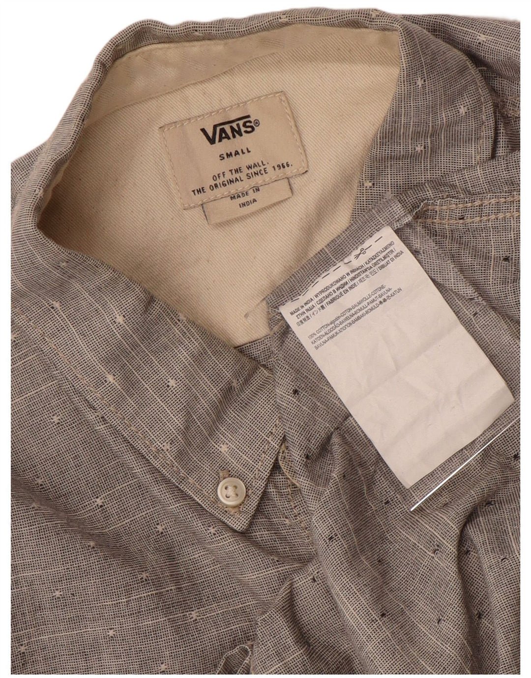 Camicia da uomo Vans Small in cotone chiazzato grigio