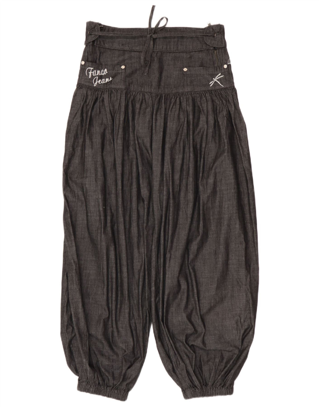 Pantaloni Harem vintage da donna W28 L26 in cotone grigio