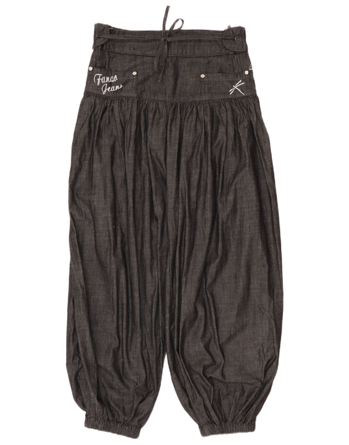 Pantaloni Harem vintage da donna W28 L26 in cotone grigio