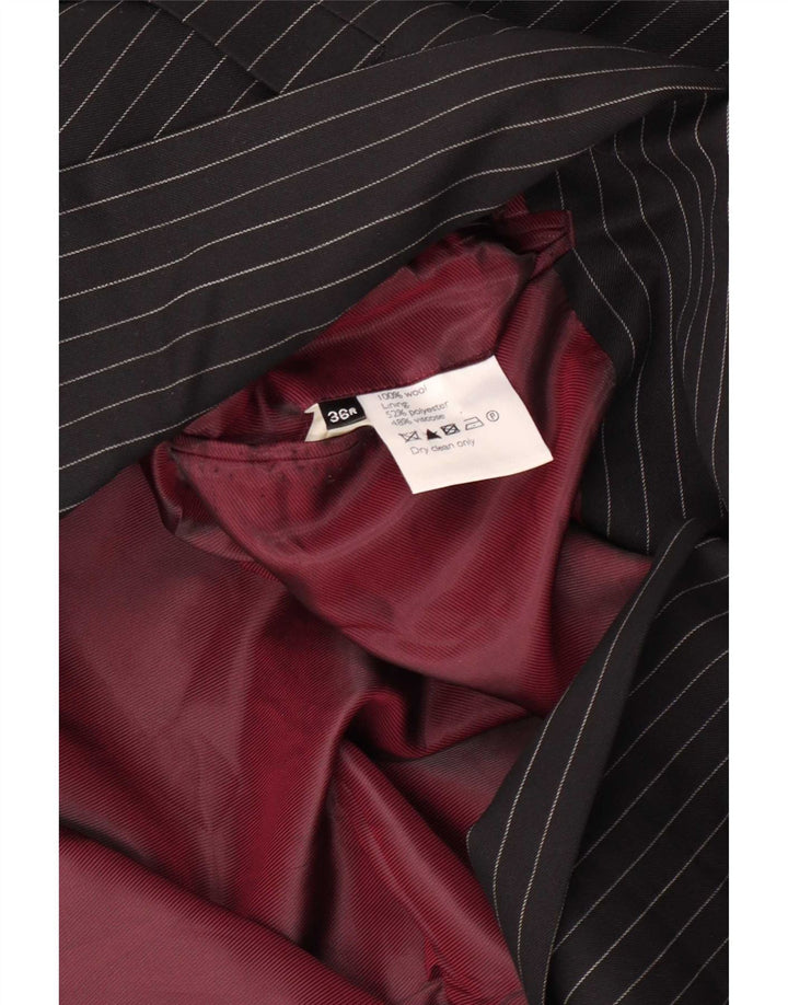 Giacca blazer da uomo a 2 bottoni John Lewis UK 36 piccola lana gessata nera