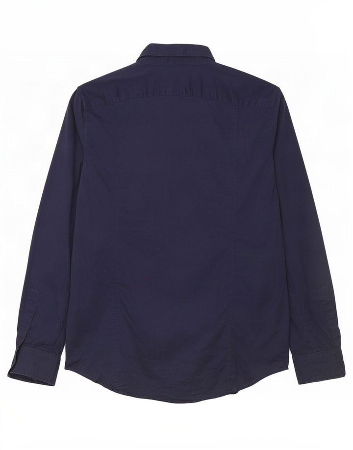 Camicia da uomo Replay in cotone blu navy medio