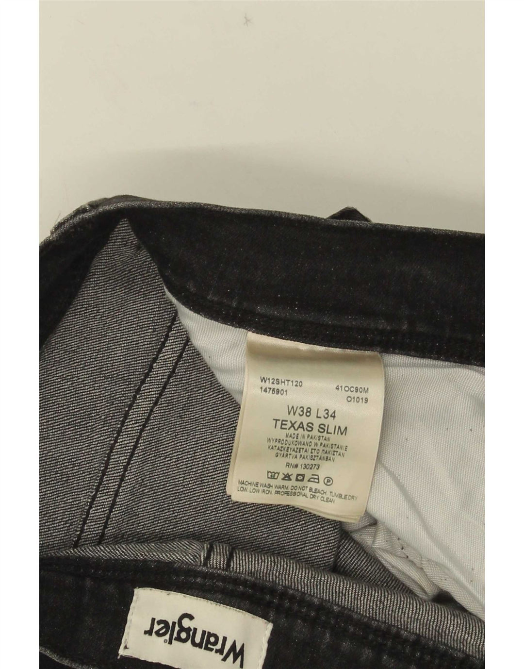 Jeans Wrangler Texas Slim da uomo W38 L34 cotone grigio