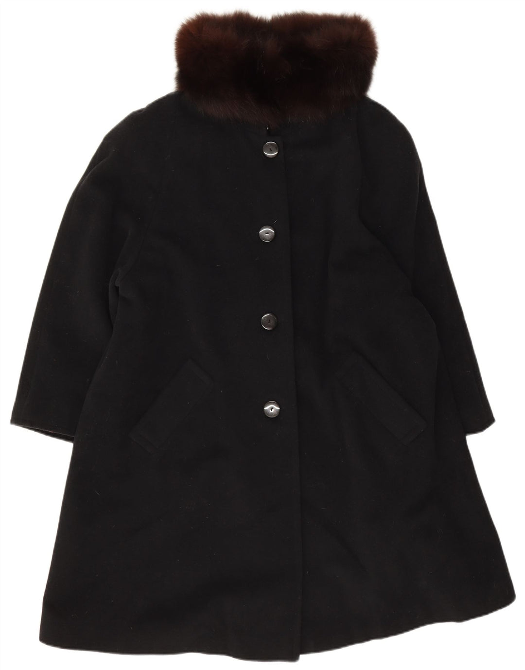 Cappotto da donna Luisa Spagnoli UK 14 medio nero in lana vergine