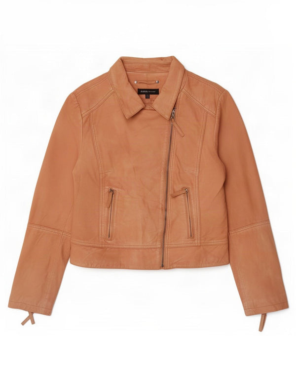 Giacca da motociclista in pelle da donna Arma UK 16 Large Beige