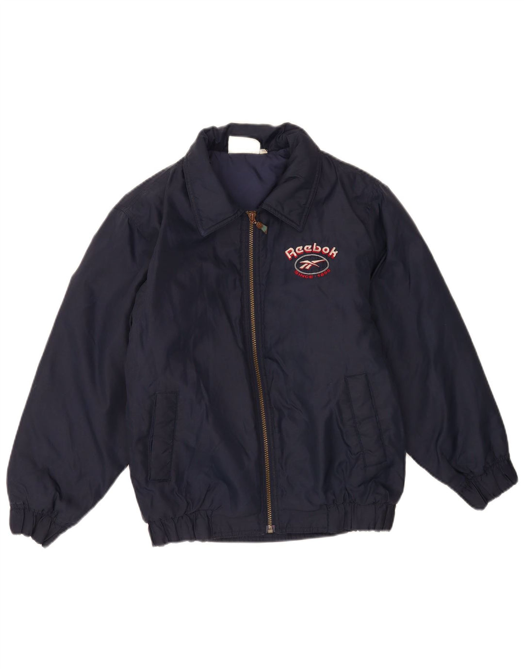 Giubbotto bomber grafico Reebok da ragazzo 13-14 anni in nylon blu navy