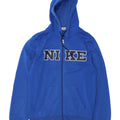 Felpa con cappuccio e zip grafica Nike da uomo piccola in poliestere blu