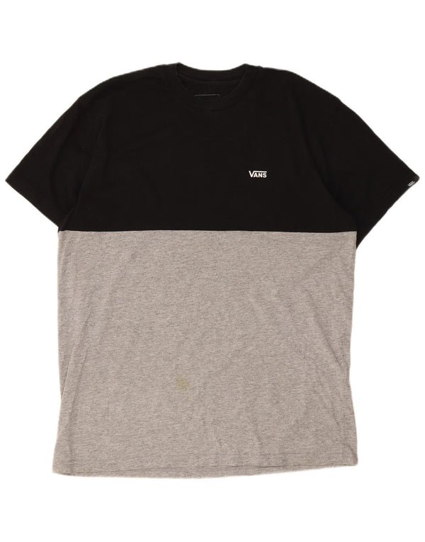 Vans Mens Classic Fit Graphic T-Shirt Top Medium Black Colourblock Cotton
