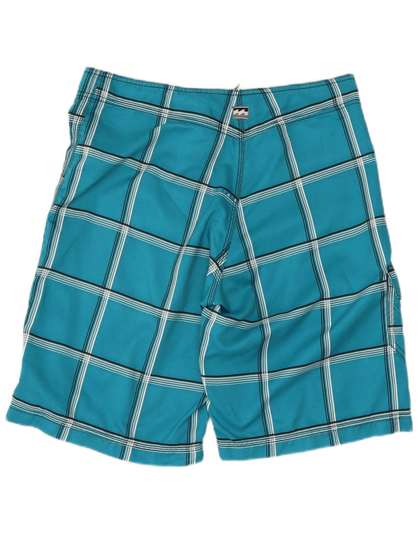 Pantaloncini da bagno da uomo Billabong grandi in poliestere a quadri blu