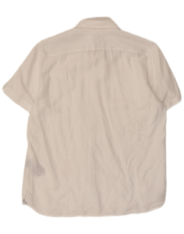 Ted Baker Camicia a maniche corte da uomo taglia 5 XL in cotone bianco