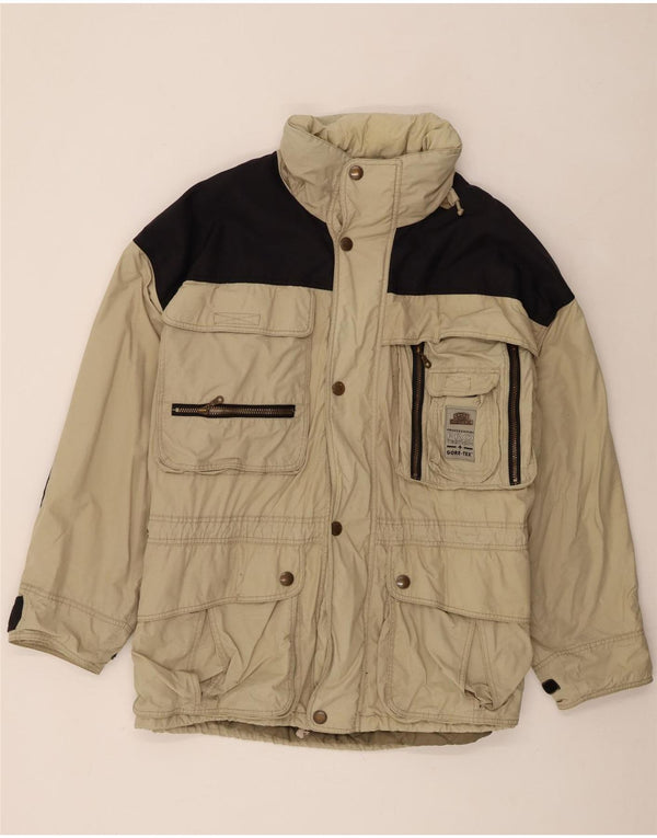 Giacca a vento con cappuccio da uomo Camel Active UK 48 4XL Beige Colourblock