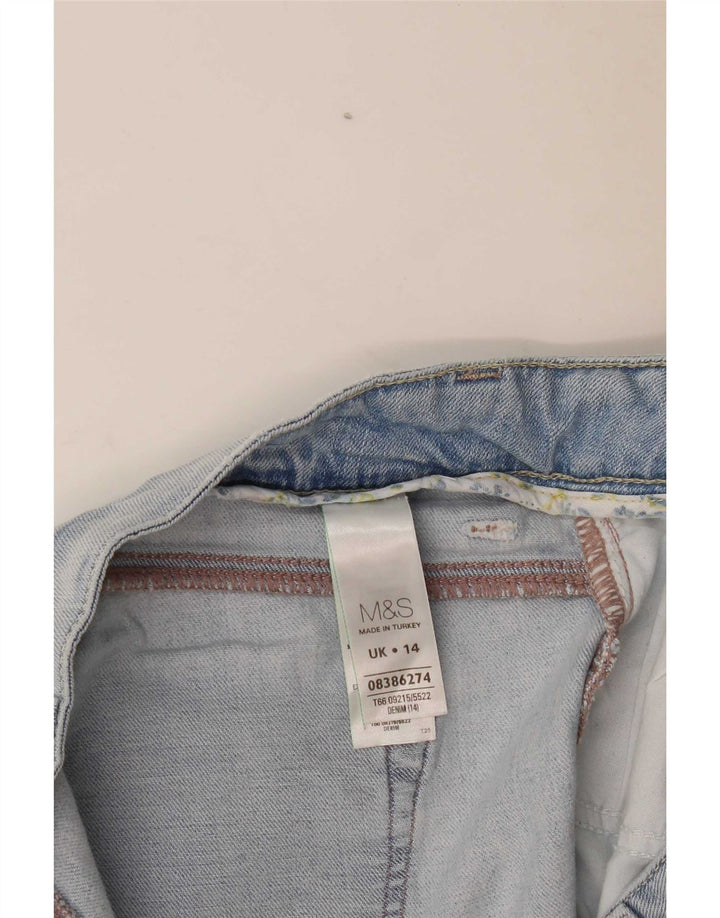 Pantaloncini di jeans da donna Marks & Spencer UK 14 Large W34 Cotone blu