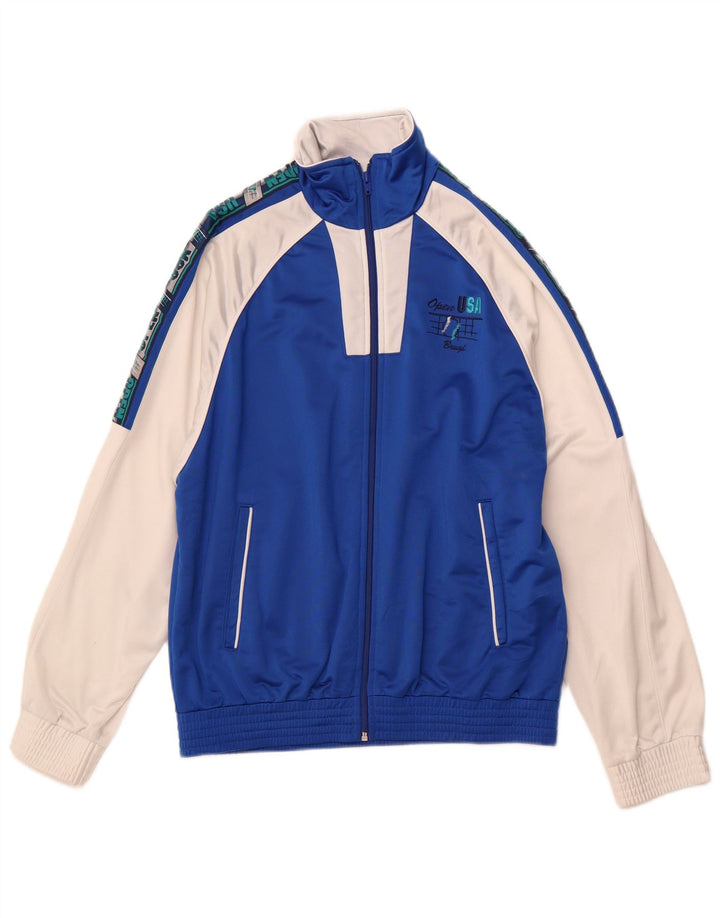 BRUGI Giacca da tuta grafica da uomo USA IT 48 Blu medio Colourblock