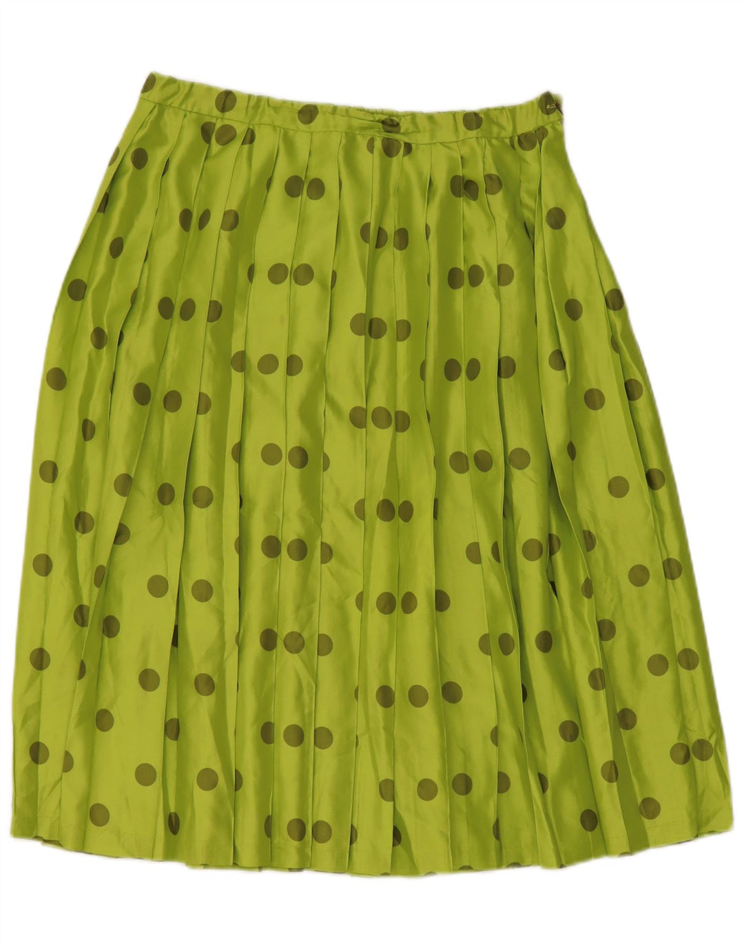 Gonna a pieghe da donna VINTAGE W30 a pois verde medio