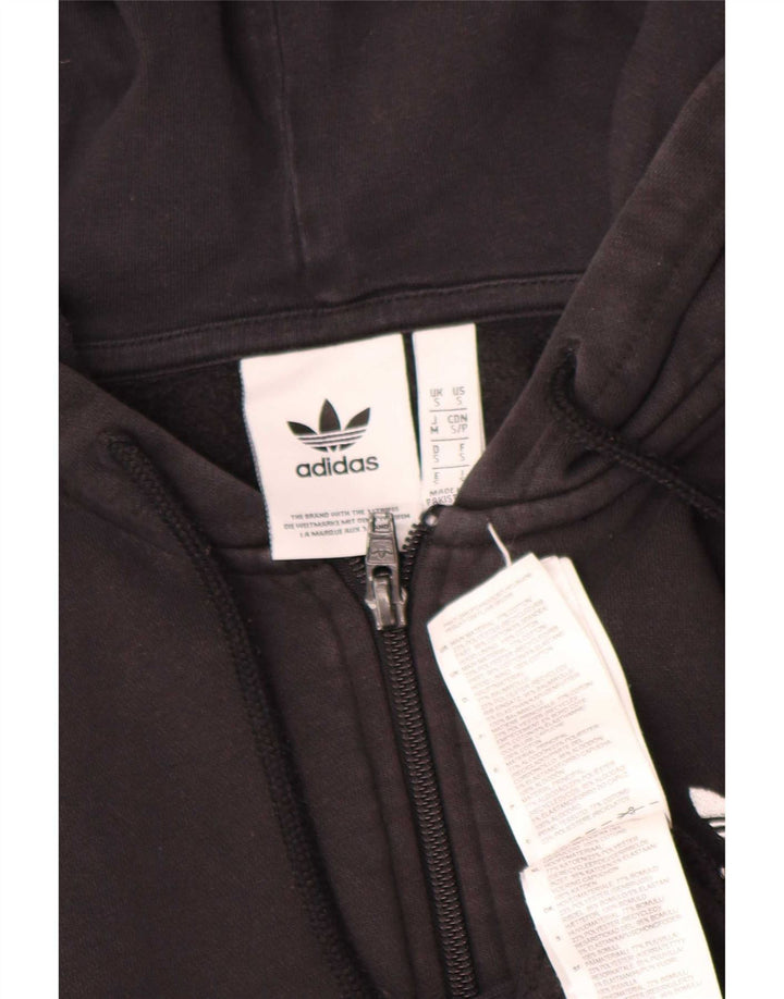 Maglione con cappuccio e zip Adidas da uomo piccolo in cotone nero