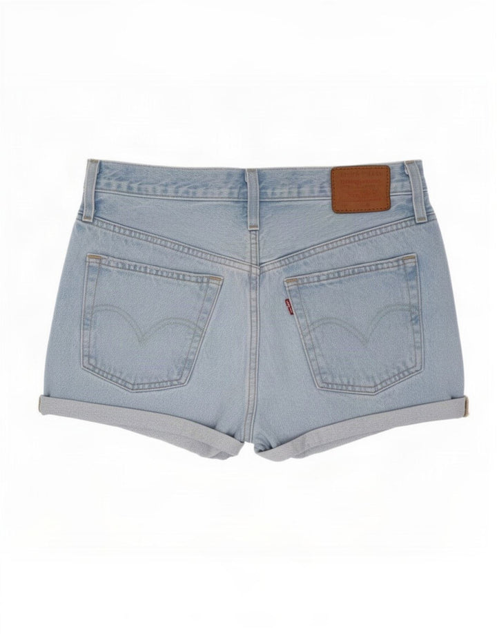 Pantaloncini di jeans invecchiati da donna Levi's piccoli W27 cotone blu