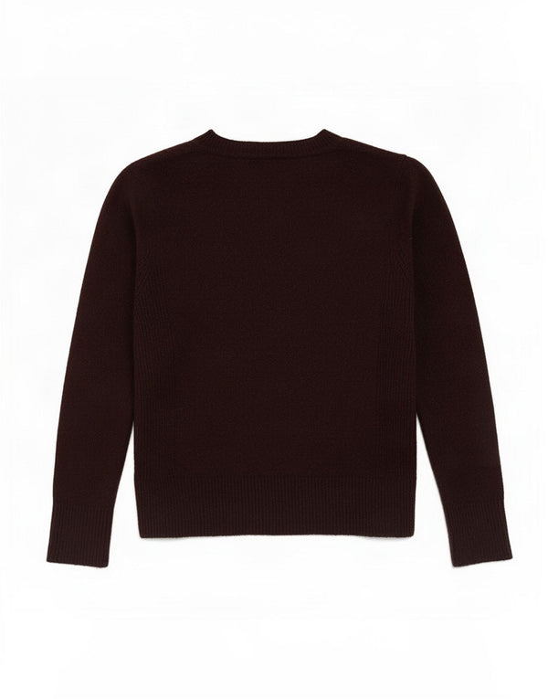 Maglione maglione girocollo da donna Oasis UK 12 Acrilico bordeaux medio