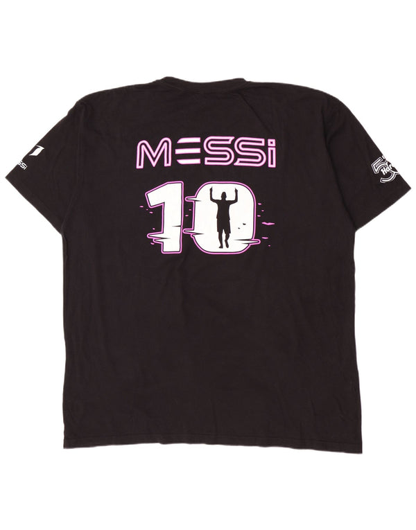 T-shirt grafica MESSI da uomo Hard Rock Cafe 2XL cotone nero