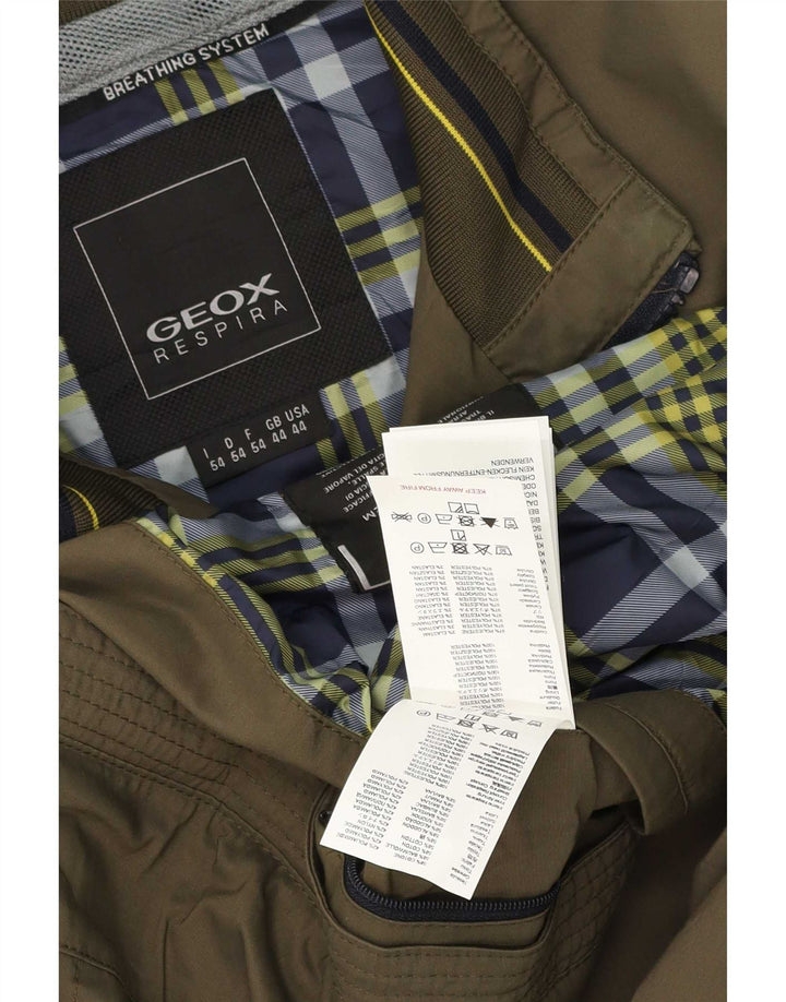 Giubbotto bomber da uomo Geox UK 44 2XL Poliestere a quadri kaki