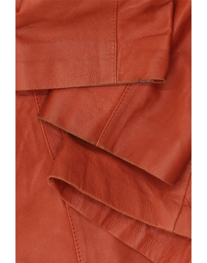 ELEGANCE PARIS Giacca blazer a 2 bottoni da donna UK 20 2XL Pelle marrone