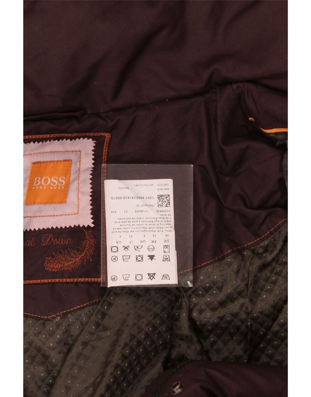 HUGO BOSS Womens Oversized Hooded Padded Coat UK 8 Small  Brown Vintage Hugo Boss and Second-Hand Hugo Boss from Messina Hembry 