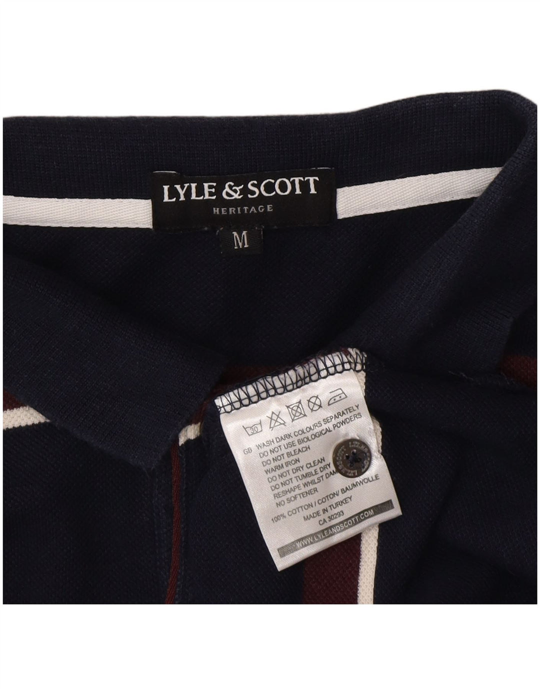 Polo Heritage da uomo Lyle & Scott in cotone a righe medie blu navy