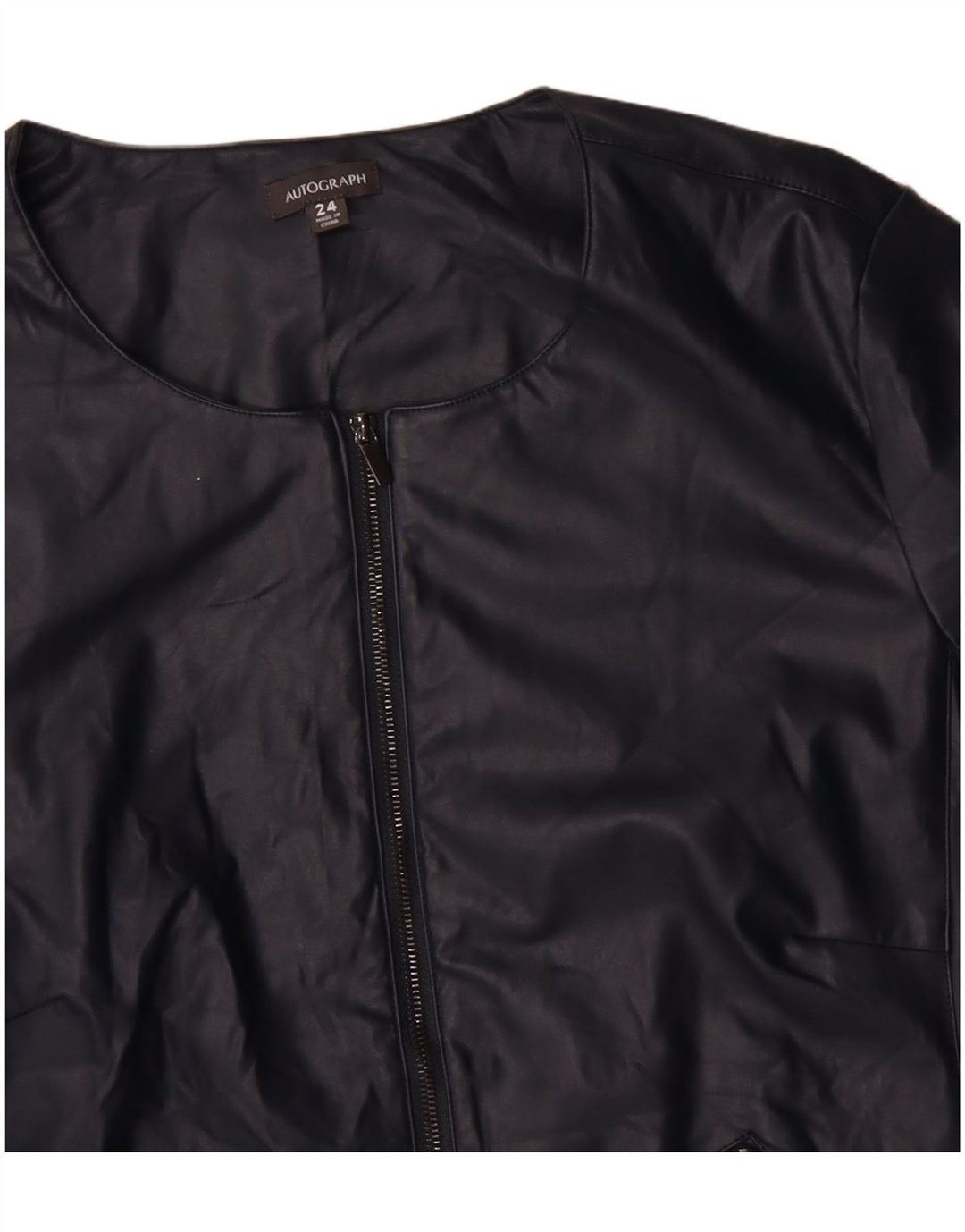Giubbotto bomber autografo da donna Marks & Spencer UK 24 4XL Blu navy