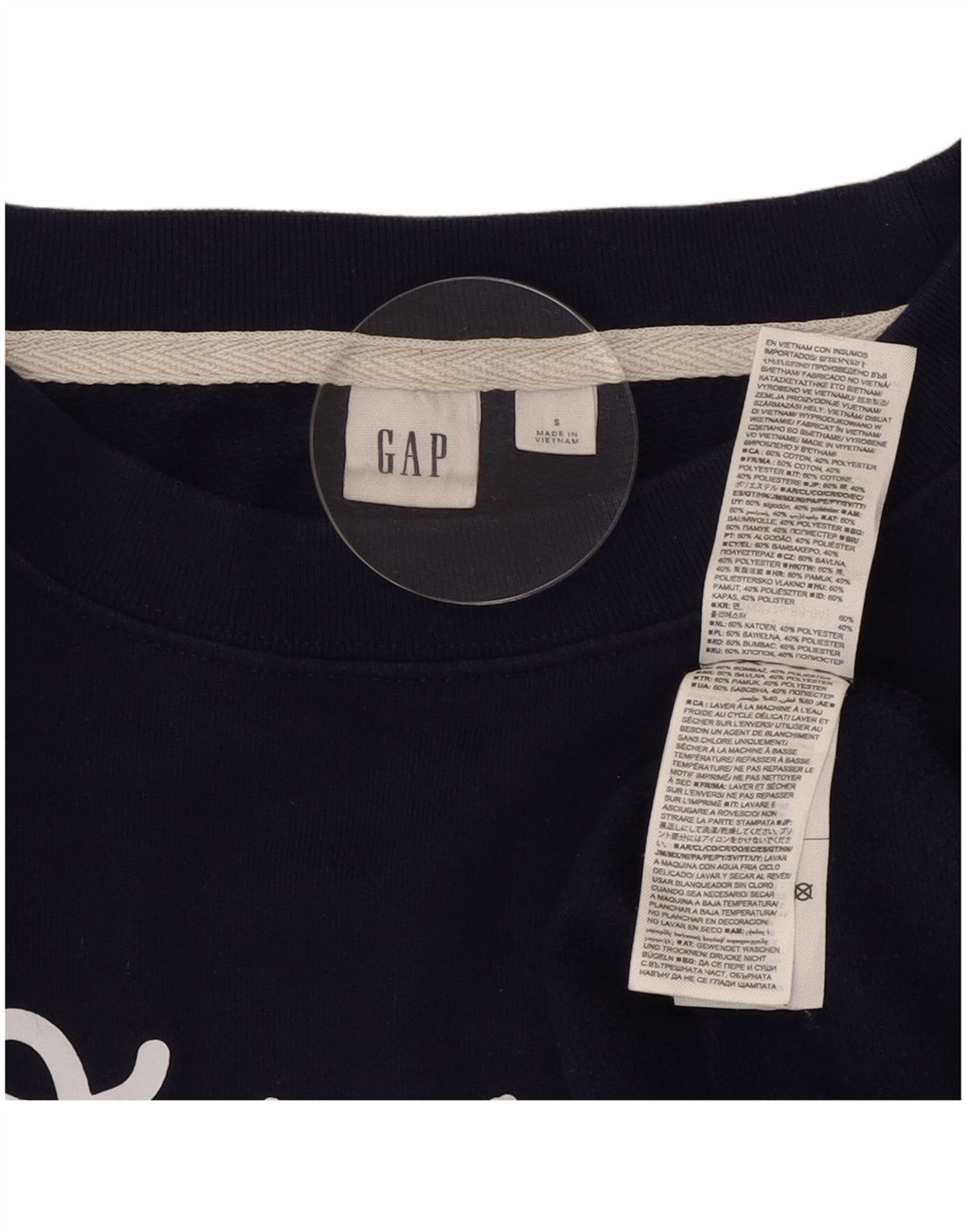 Gap Felpa con grafica oversize da donna UK 10 Small Cotone blu navy