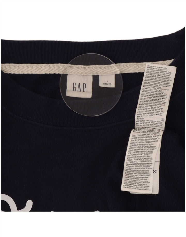 Gap Felpa con grafica oversize da donna UK 10 Small Cotone blu navy