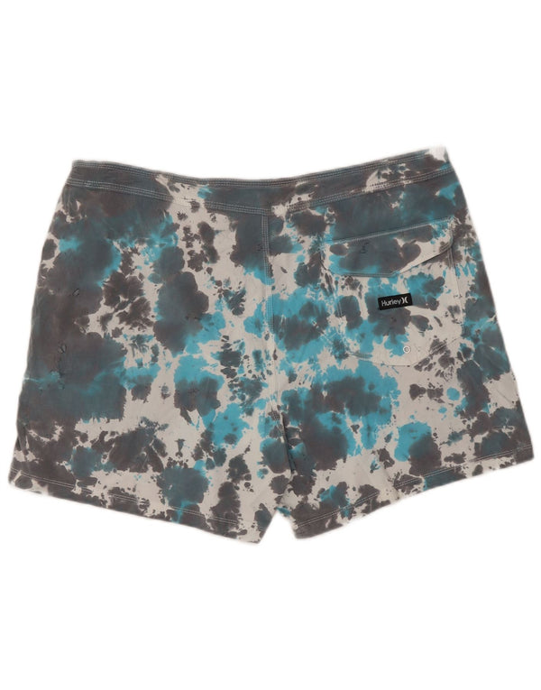 Pantaloncini da bagno da uomo Hurley XL in poliestere tie-dye grigio