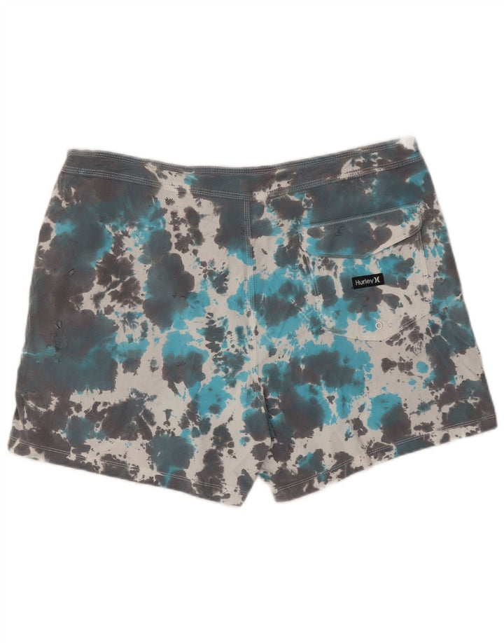 Pantaloncini da bagno da uomo Hurley XL in poliestere tie-dye grigio