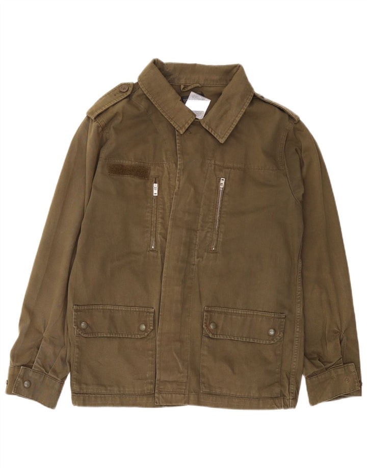 TOPSHOP Giacca militare oversize da donna UK 10 piccola cotone kaki