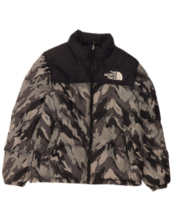 Giacca imbottita The North Face da ragazzo 11-12 anni grande mimetica grigia