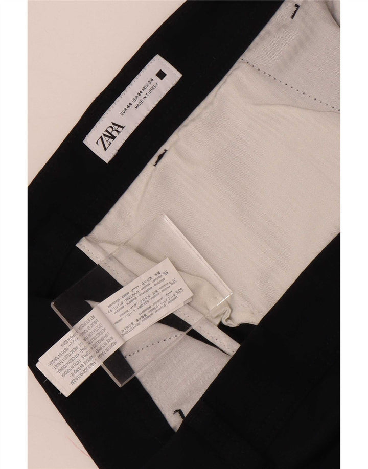 Pantaloni chino da uomo Zara EU 44 Large W34 L28 poliestere blu navy