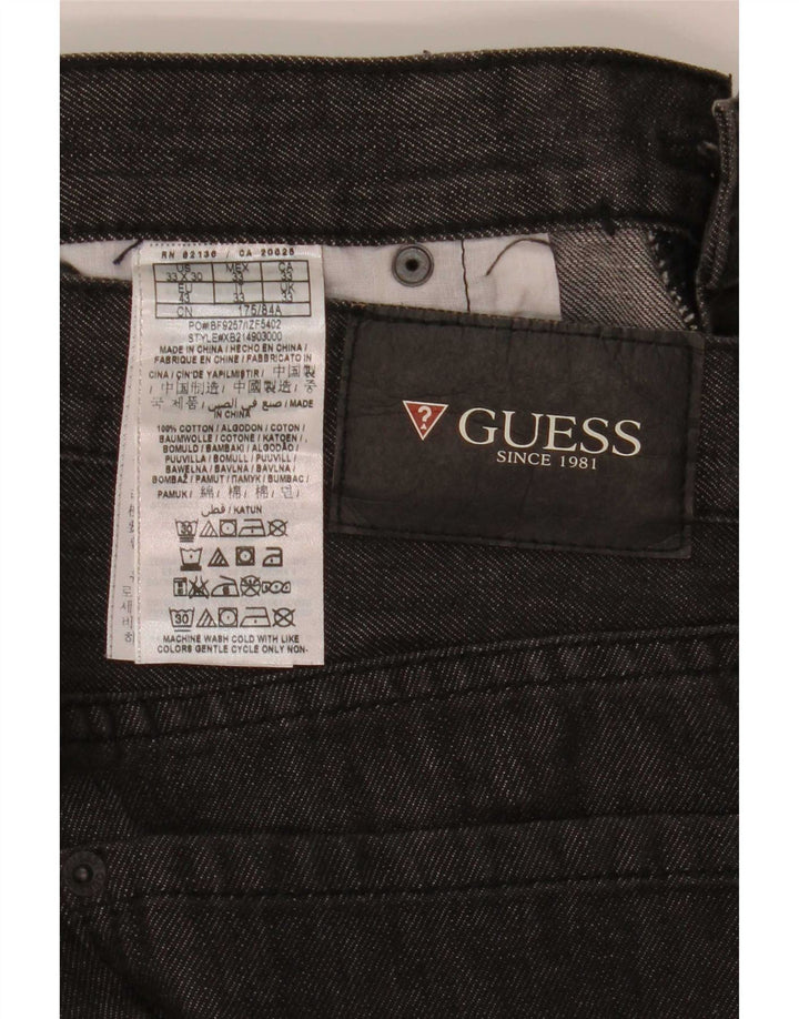 Jeans dritti da uomo Guess W33 L30 cotone grigio