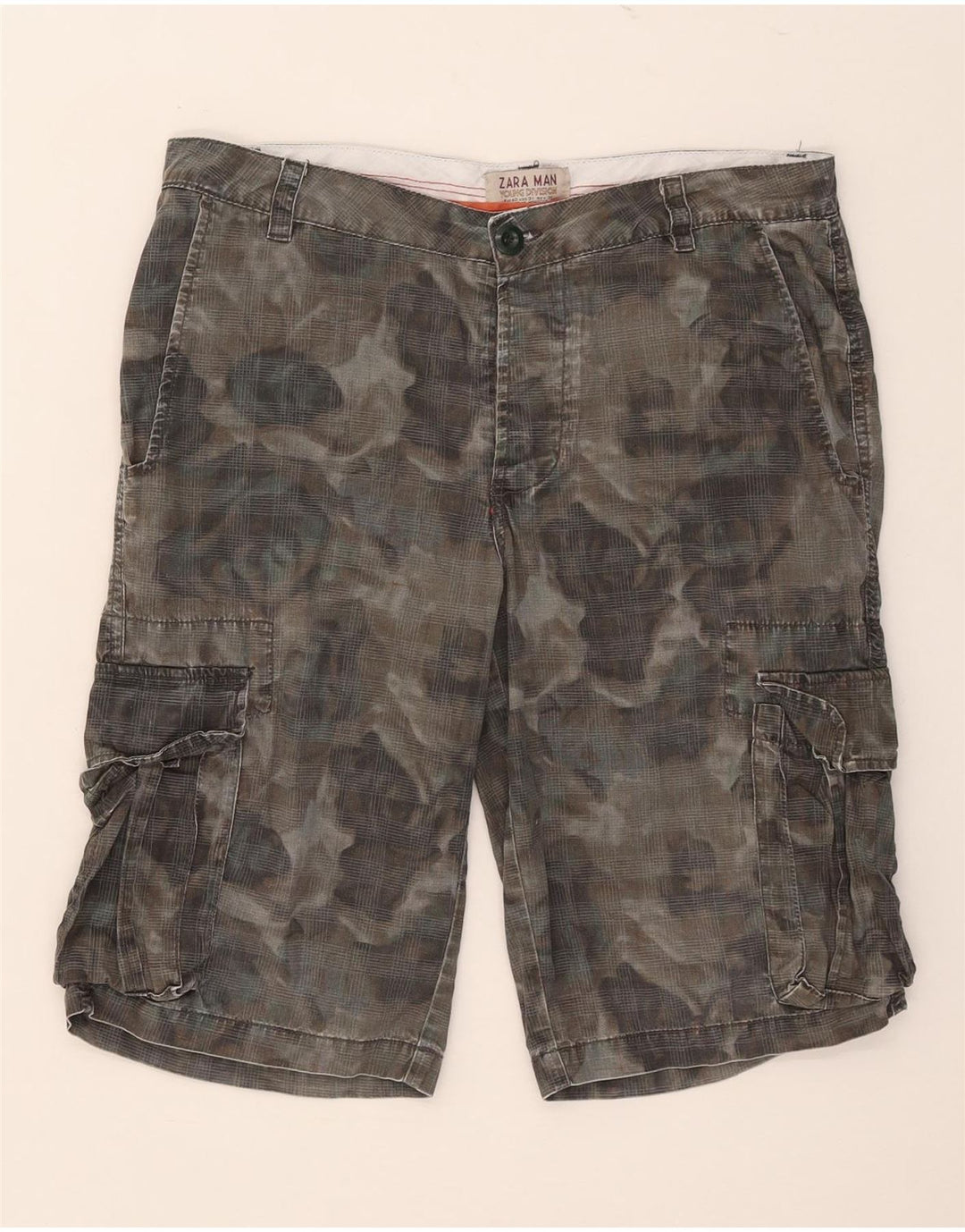 Pantaloncini cargo Zara da uomo EU 40 medi W31 cotone kaki