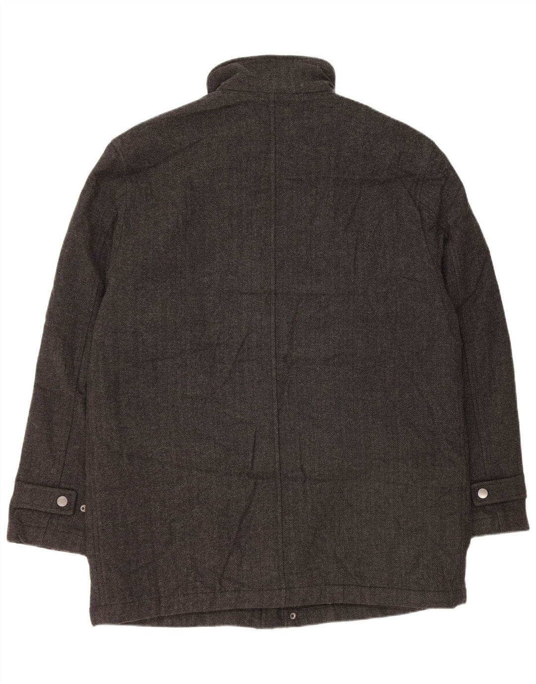 Cappotto giacca a vento da uomo John Lewis UK 42 XL Lana a spina di pesce grigia